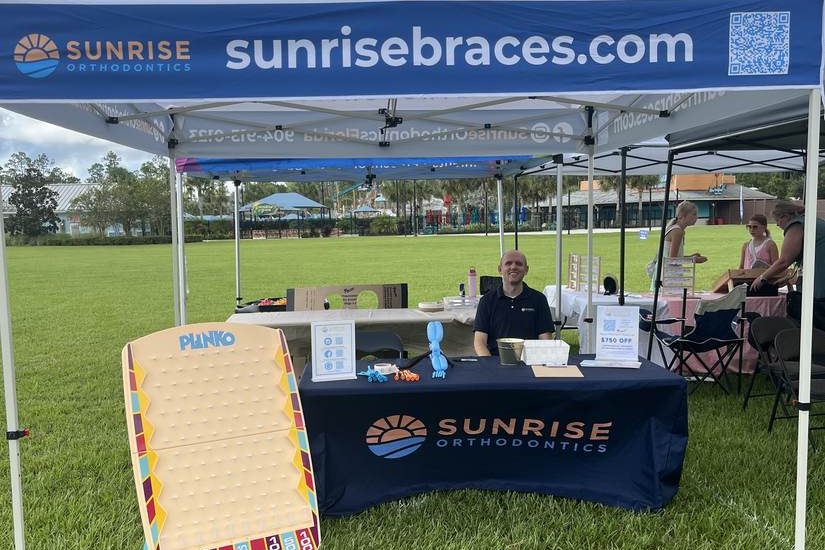 Sunrise Orthodontics booth at a local community event